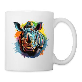 Colorful rhinoceros - Mug - white - Right