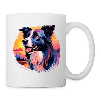 Vintage Sunset Border Collie - Mug - white - Right