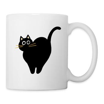 Chat noir effrayé - Mug blanc - blanc - Droite