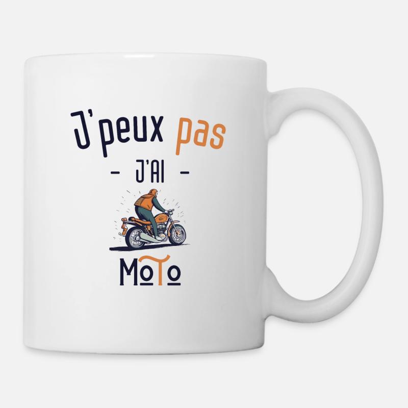 J'peux pas j'ai Moto - Mug blanc - blanc