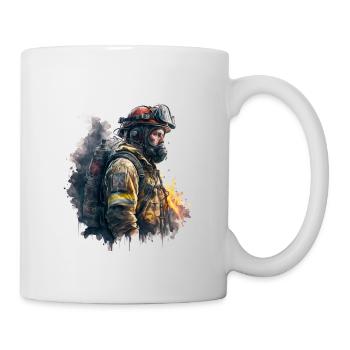 Feuerwehrmann im Einsatz - Tasse - Weiß - Rechts