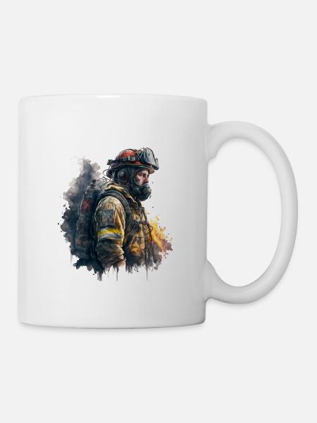 Feuerwehrmann im Einsatz - Tasse - Weiß