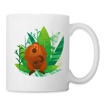 Orang Utan im Grünen - Tasse - Weiß - Rechts