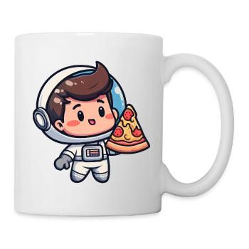 Astronaut with pizza - Mug - white - Right