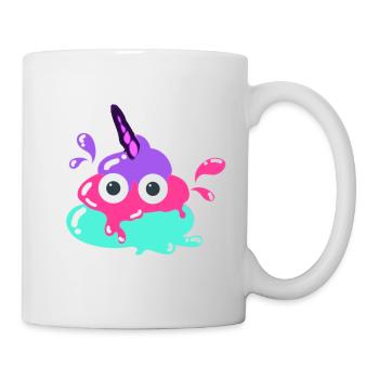 Einhorn-Scheisse,scheisse, bunte scheisse, - Tasse - Weiß - Rechts