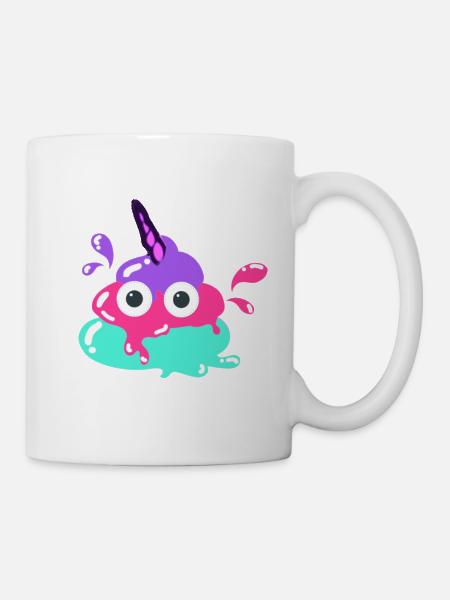 Einhorn-Scheisse,scheisse, bunte scheisse, - Tasse - Weiß