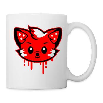 Fuchs Kopf Comic Niedlich - Tasse - Weiß - Rechts