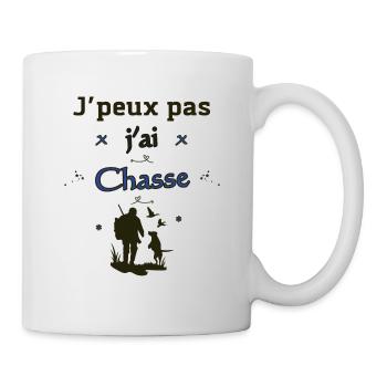 J'peux pas j'ai chasse - Mug blanc - blanc - Droite