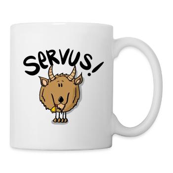Ziege Servus - Tasse - Weiß - Rechts