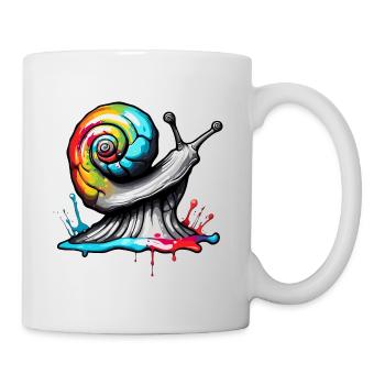 Schnecke / Tier / kriechen / Schleimig / langsam - Tasse - Weiß - Rechts