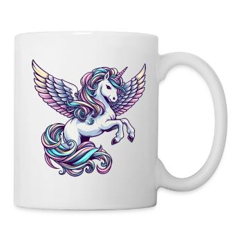 Engelsgleiten: Einhorn mit himmlischen Flügeln - Tasse - Weiß - Rechts