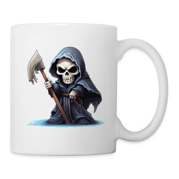 Faucheuse, Faux, Mort, Crâne, Crâne, Squelette - Mug blanc - blanc - Droite