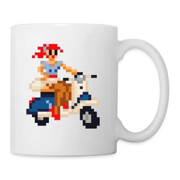 pixel pinup: scooter - Tasse - Weiß - Rechts