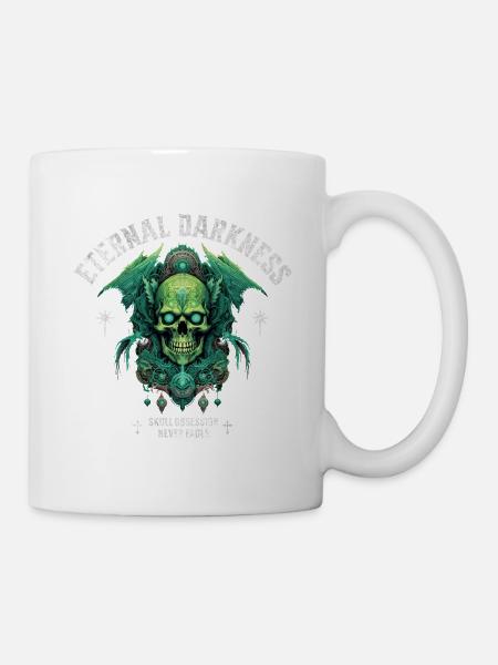 Totenkopf Totenschädel Skelett Düster Dunkel - Tasse - Weiß