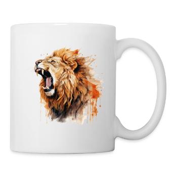 lion, lion head, strong, wild, pride, brave, royal, - Mug - white - Right