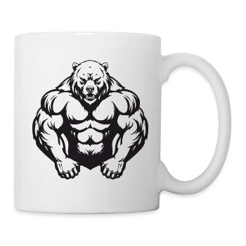 Ours Grizzly Musculation Muscles - Mug blanc - blanc - Droite
