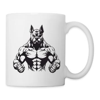 Dog Muscles Bodybuilding - Mug - white - Right