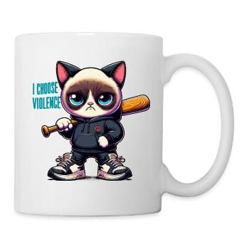 Je choisis la violence Chat I Amoureux des chats I Antisocial - Mug blanc - blanc - Droite