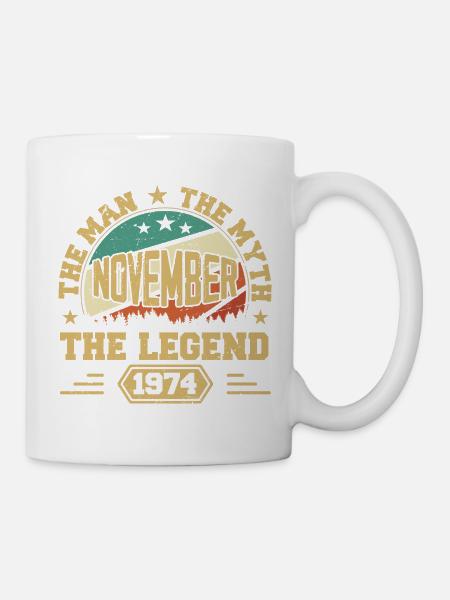 Legendär Seit November 1974 Vintage 1974 Novembe - Tasse - Weiß