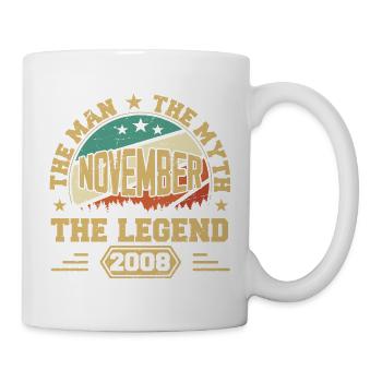 Legendär Seit November 2008 Retro 2008 November - Tasse - Weiß - Rechts