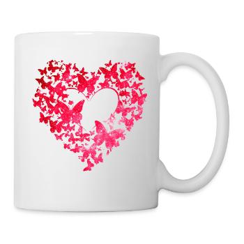 heart, butterflies, valentine's day, love, couples, - Mug - white - Right