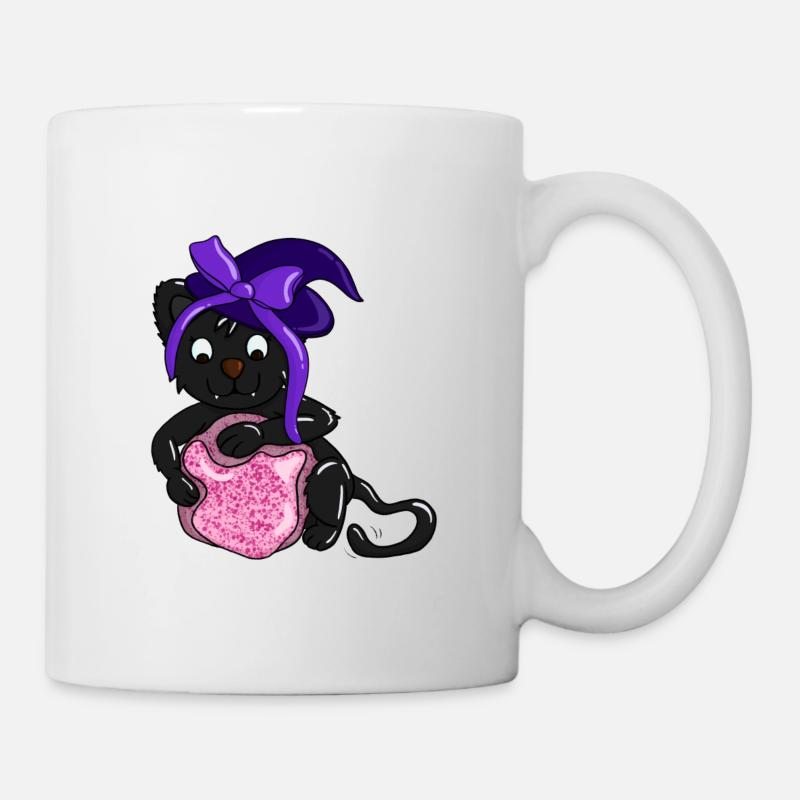 Le chat noir prédit l’avenir - Mug blanc - blanc