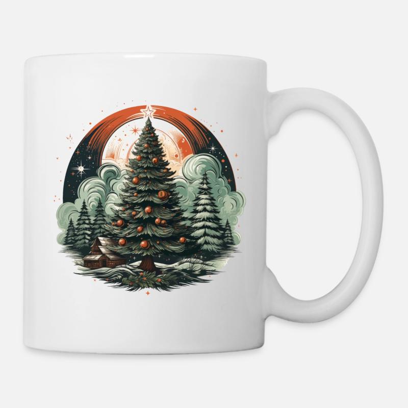 Weihnachtsbaum - Tasse - Weiß