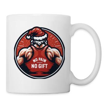 Santa Muscular Tee – festliche Motivation - Tasse - Weiß - Rechts