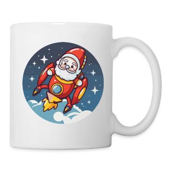 Père Noël fusée bande dessinée Noël - Mug blanc - blanc - Droite