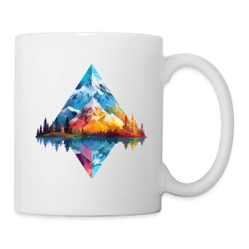 Natur Abenteuer Wildnis Berge Wald Bäume Bunt - Tasse - Weiß - Rechts