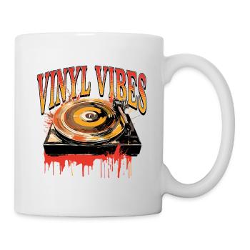 Vinyl Record LP Turntable Retro - Mug - white - Right