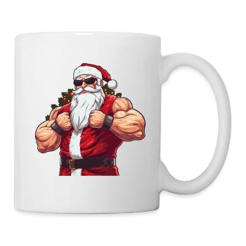 Bath Santa Claus Muscles Strong Christmas - Mug - white - Right