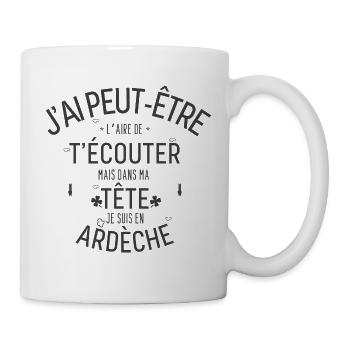 Dans ma Tête je suis En Ardèche - Mug blanc - blanc - Droite