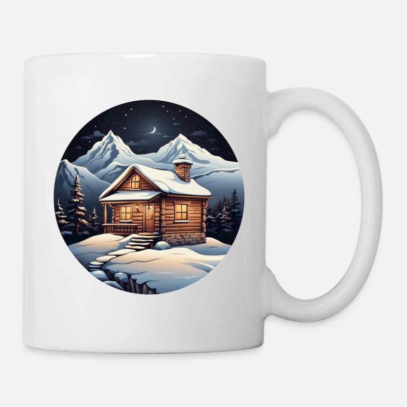 Chalet enneigé - Mug blanc - blanc