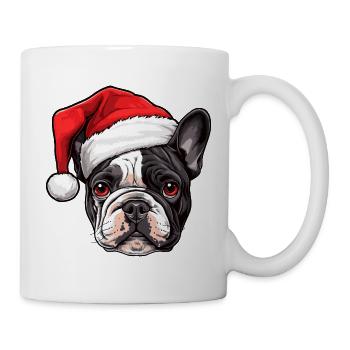 Bouledogue Français tête de chien Noël - Mug blanc - blanc - Droite