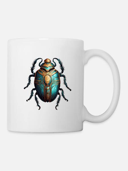 Skarabäus / Mystik / Ägyptische Symbolik / Antik - Tasse - Weiß