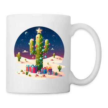 Desert Christmas - cactus, Christmas tree and - Mug - white - Right