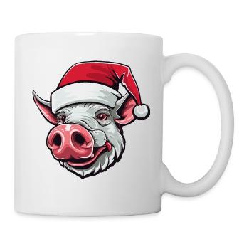 Pig Head Sow Christmas Portrait - Mug - white - Right