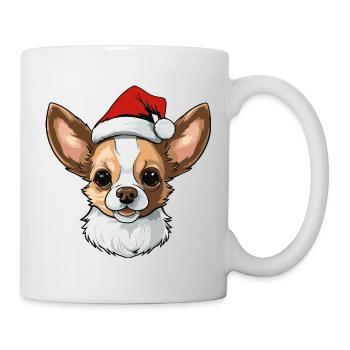 Chihuahua Dog Head Christmas Portrait - Mug - white - Right