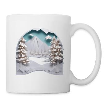 Winterlandschaft Origami 2 - Tasse - Weiß - Rechts
