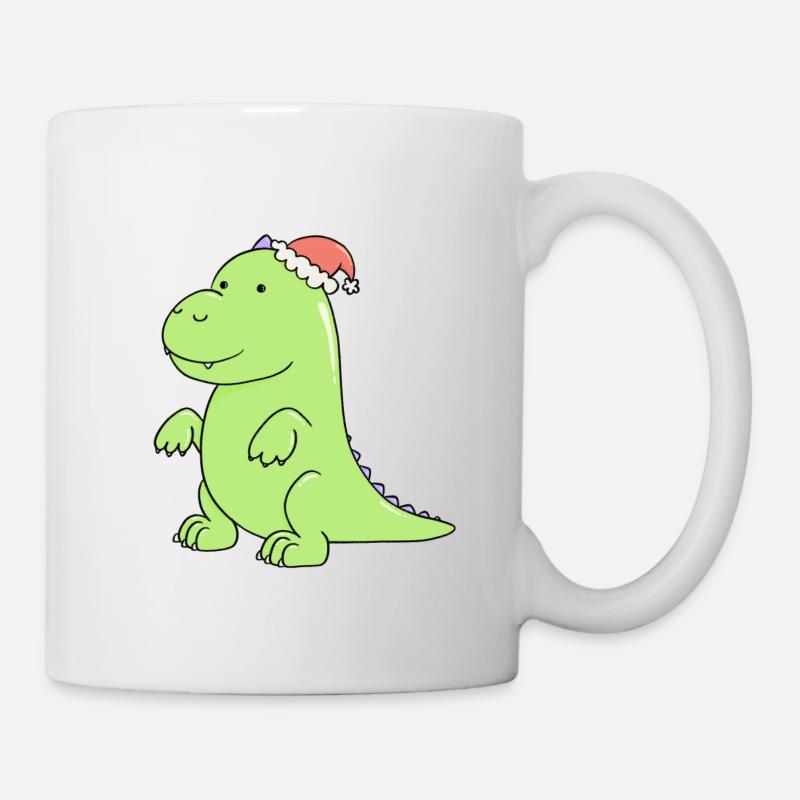 un dinosaure mignon à Noël - Mug blanc - blanc