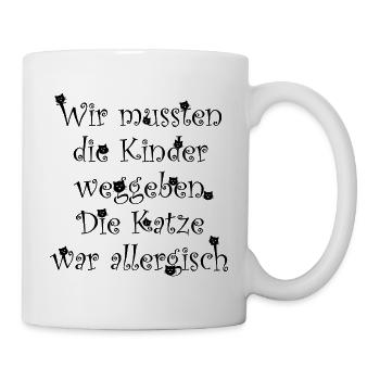 Katze war allergisch - Tasse - Weiß - Rechts