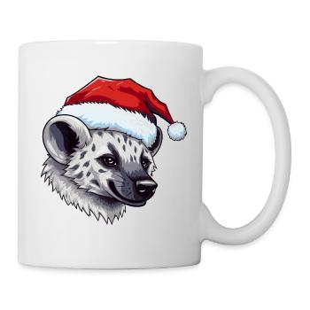 Hyäne Weihnachten Tier Lustig Xmas - Tasse - Weiß - Rechts