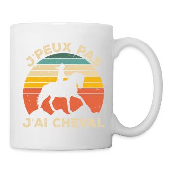 J'Peux Pas J'ai Cheval Animal Equitation - Mug blanc - blanc - Droite