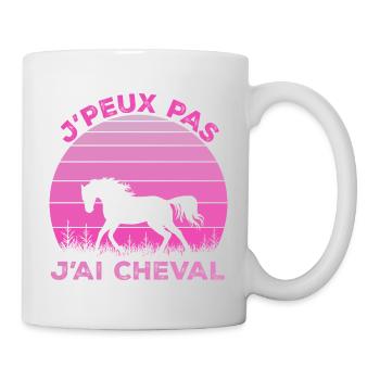 J'Peux Pas J'ai Cheval Animal Equitation - Mug blanc - blanc - Droite
