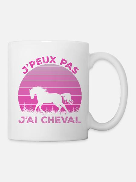 J'Peux Pas J'ai Cheval Animal Equitation - Mug blanc - blanc