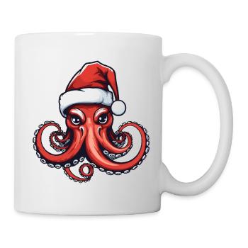 Octopus Octopus Christmas Portrait Xmas - Mug - white - Right