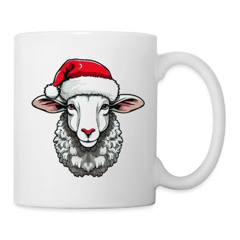 Sheep Christmas Lamb Portrait Xmas - Mug - white - Right