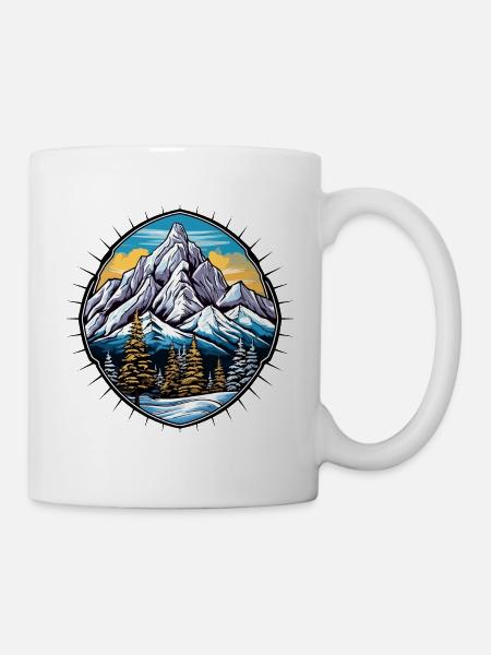 Mountains Winter Symbol - Tasse - Weiß