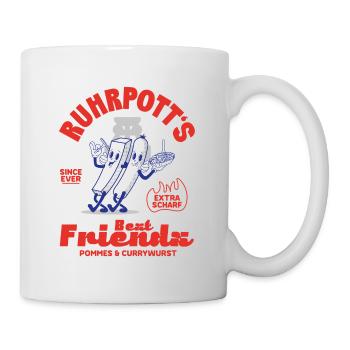 Ruhrpott Motiv - Pommes & Currywurst, Funny - Tasse - Weiß - Rechts